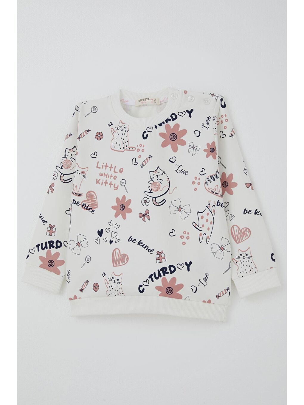 Kız Çocuk Eşofman Takımı Pati Masalı Temalı Pantolonu Fiyonk Detaylı Beyaz (1-4 Yaş)-5