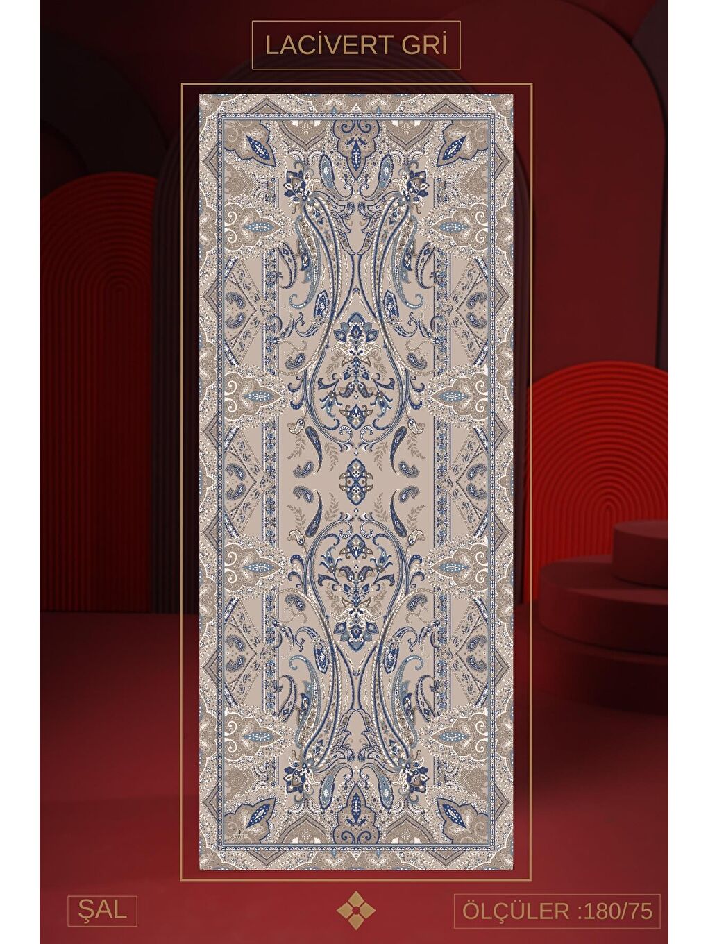 Lacivert Kadın Teos Soft Şal-1