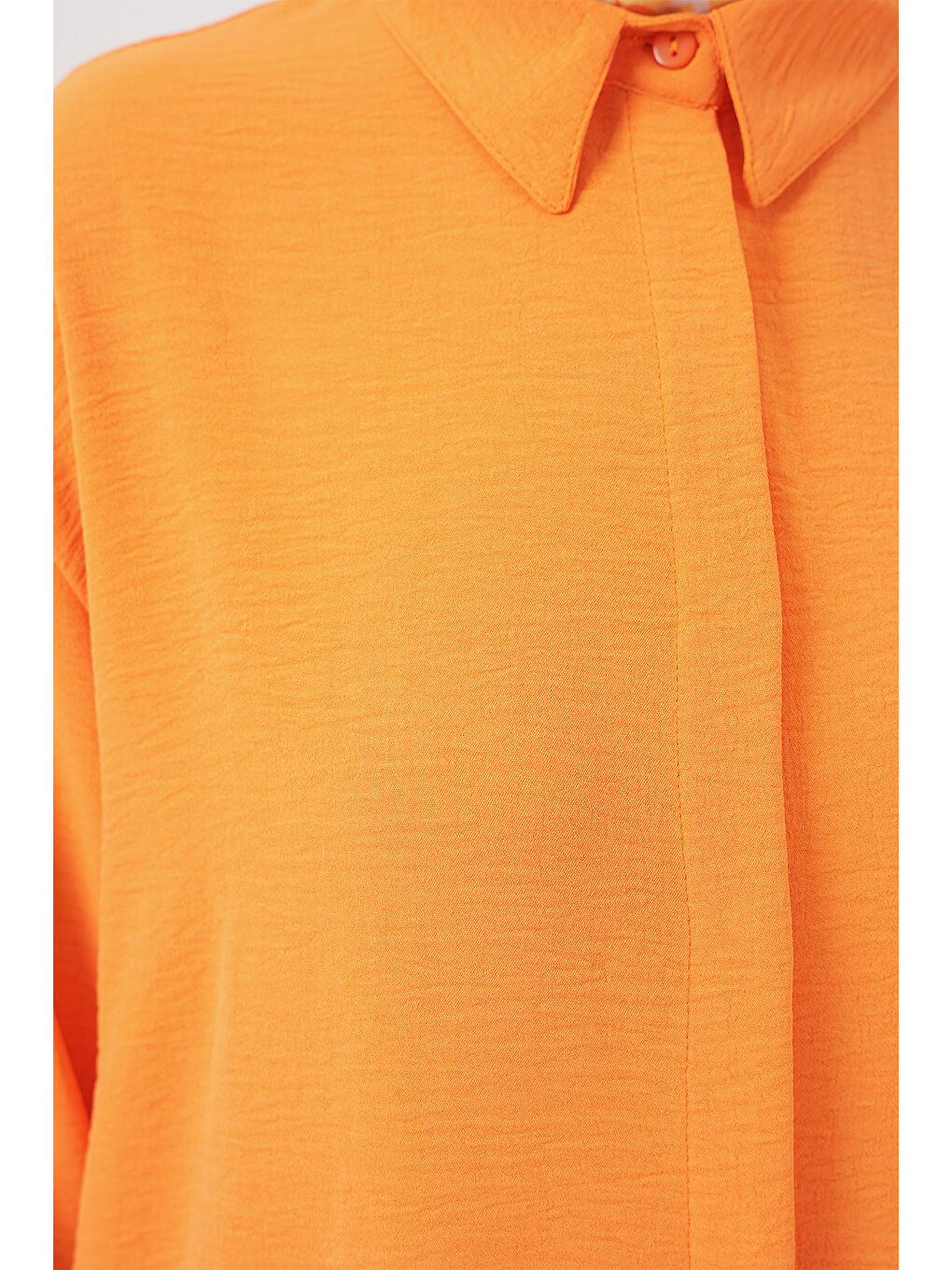 Kadın Uzun Gömlek Tunik 5945 - Turuncu-4