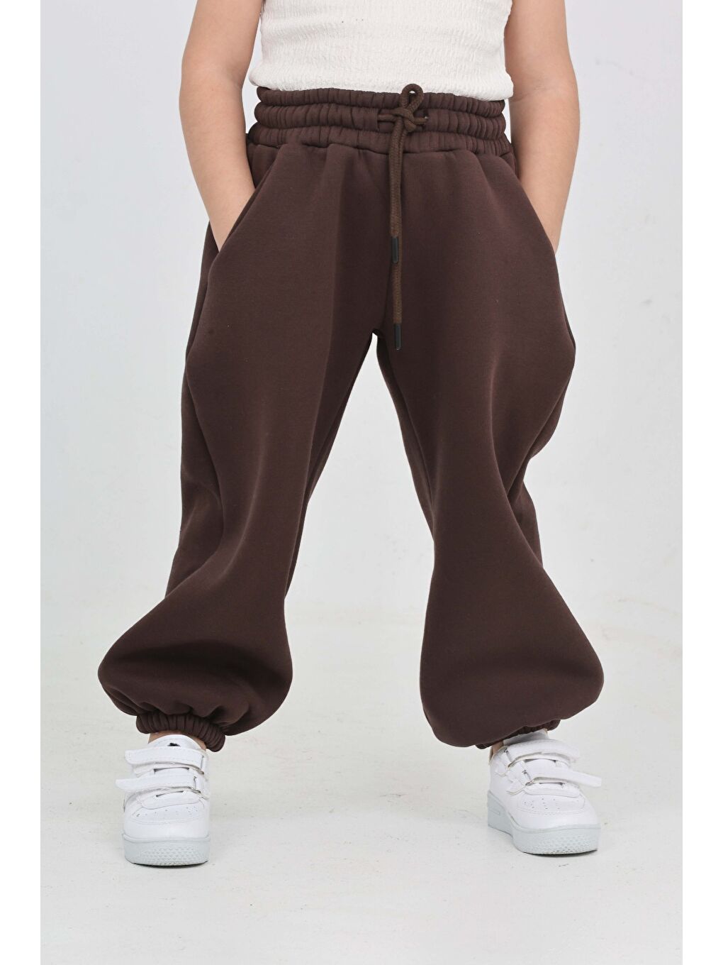 Kahverengi Unisex Çocuk Eşofman Alt-1
