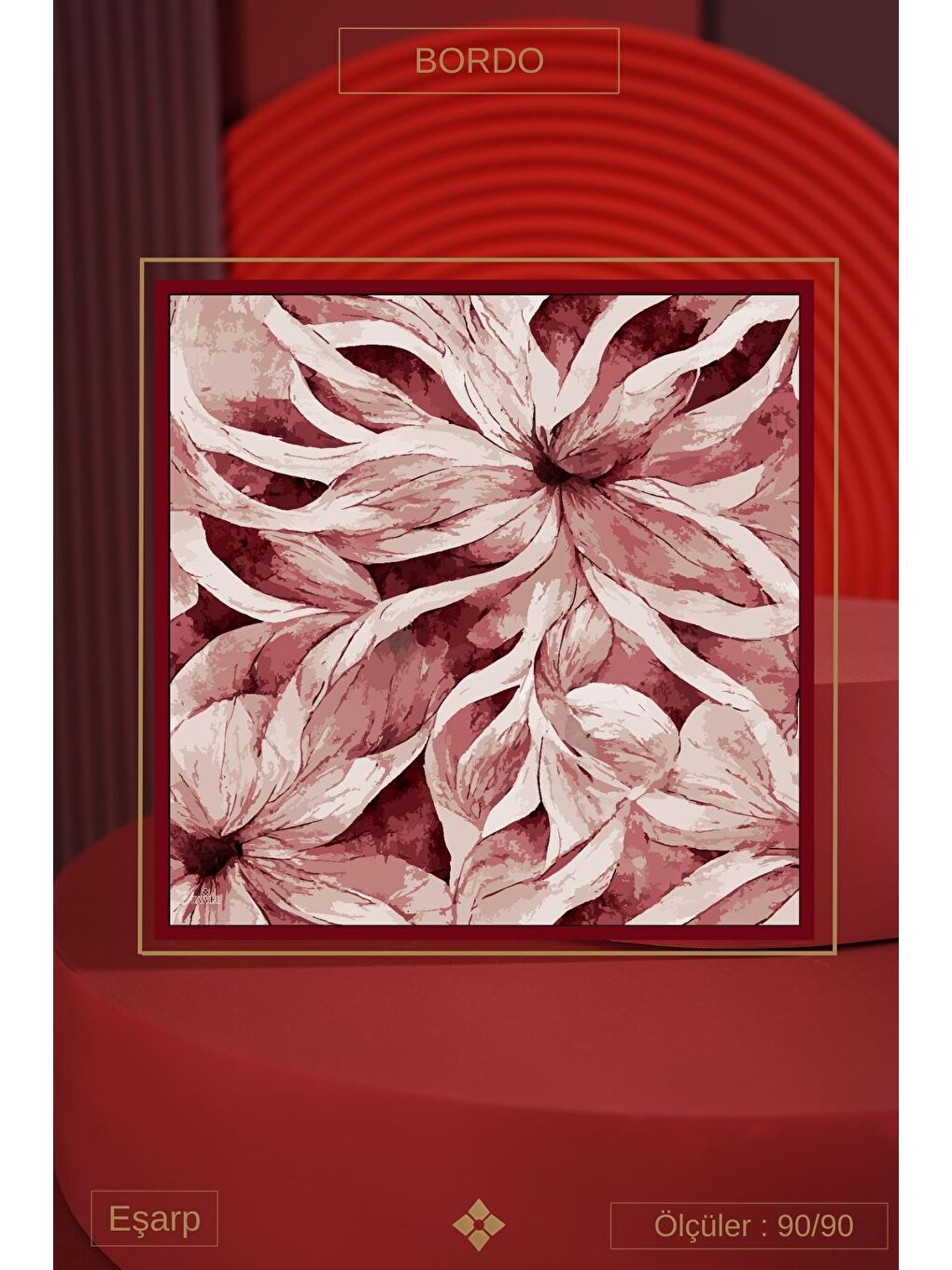 Bordo Kadın Masalia Soft Eşarp-3