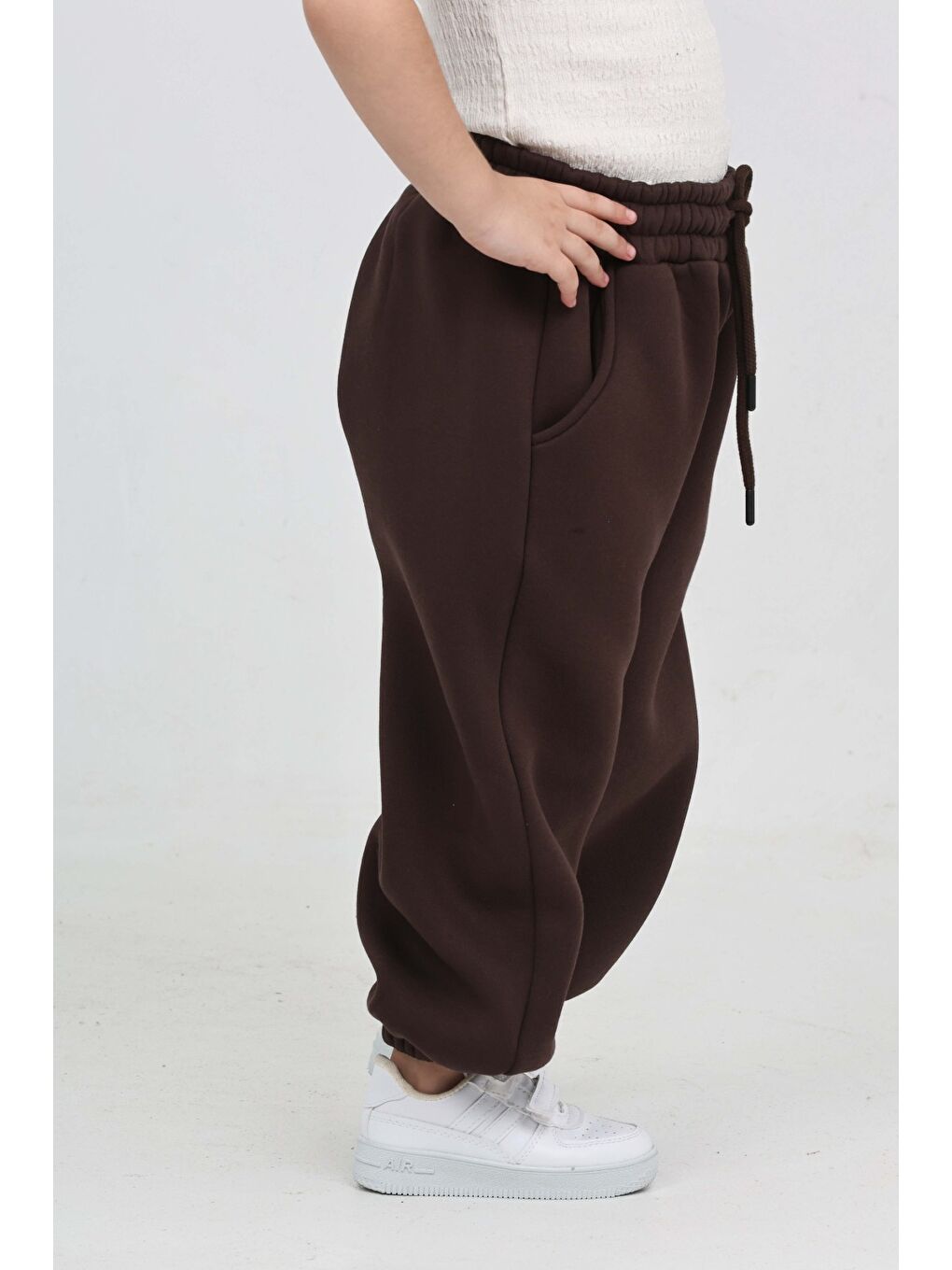 Kahverengi Unisex Çocuk Eşofman Alt-3