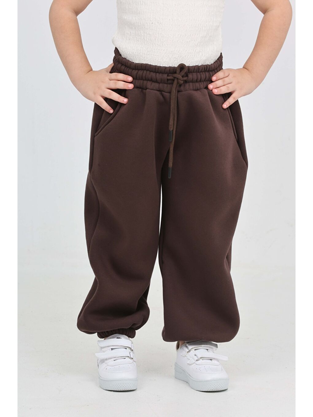 Kahverengi Unisex Çocuk Eşofman Alt-4