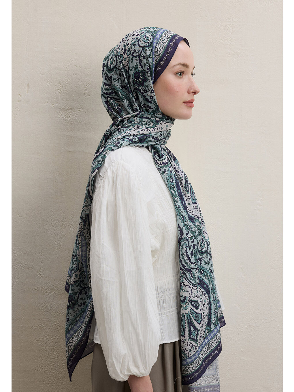 Lila Elegant Desen Şal Lavanta-1