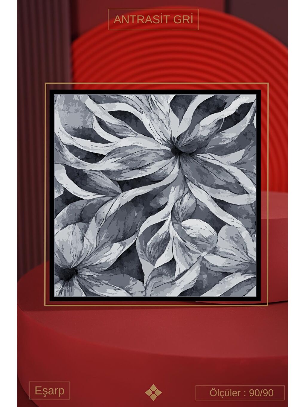 Antrasit Kadın Masalia Soft Eşarp-3