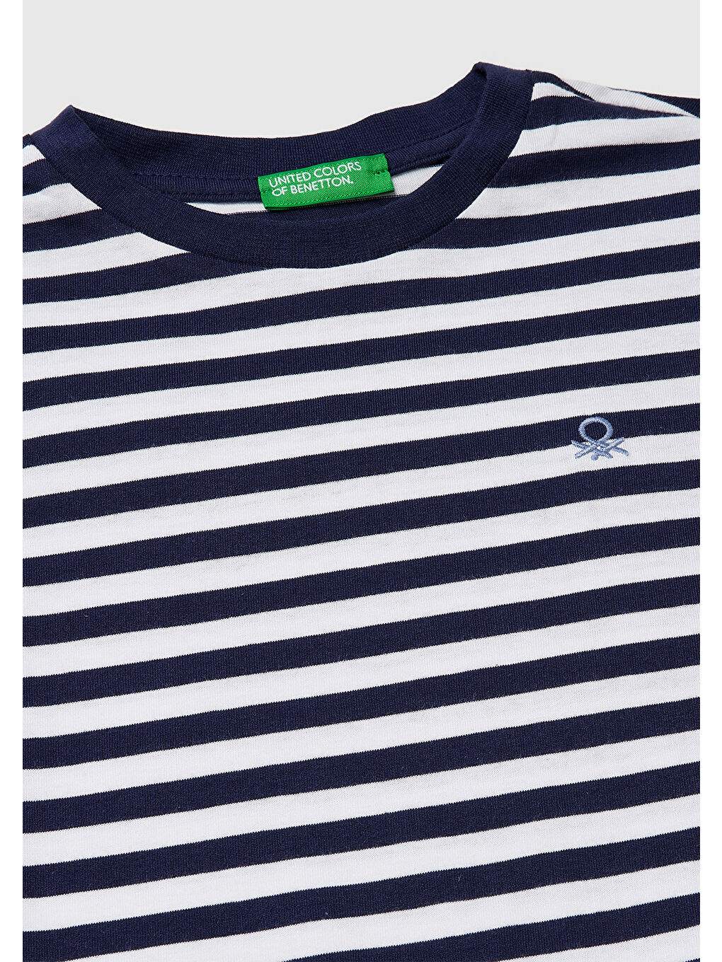 Erkek Çocuk Koyu Mavi Mix Çok Renkli Logo İşlemeli Çizgili T-Shirt-2