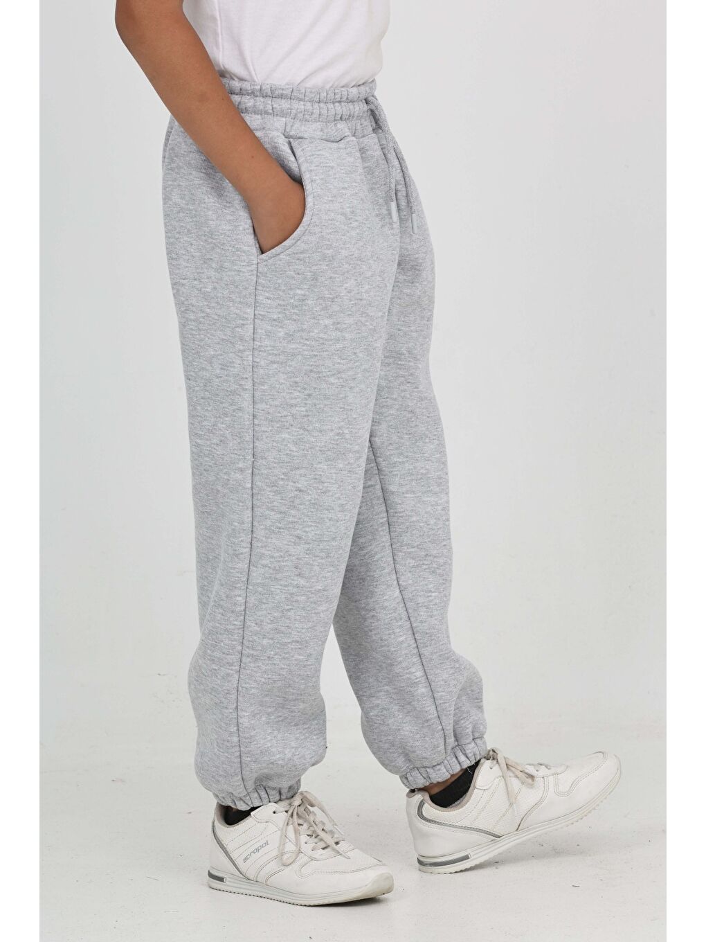 Gri Unisex Çocuk Eşofman Alt-3