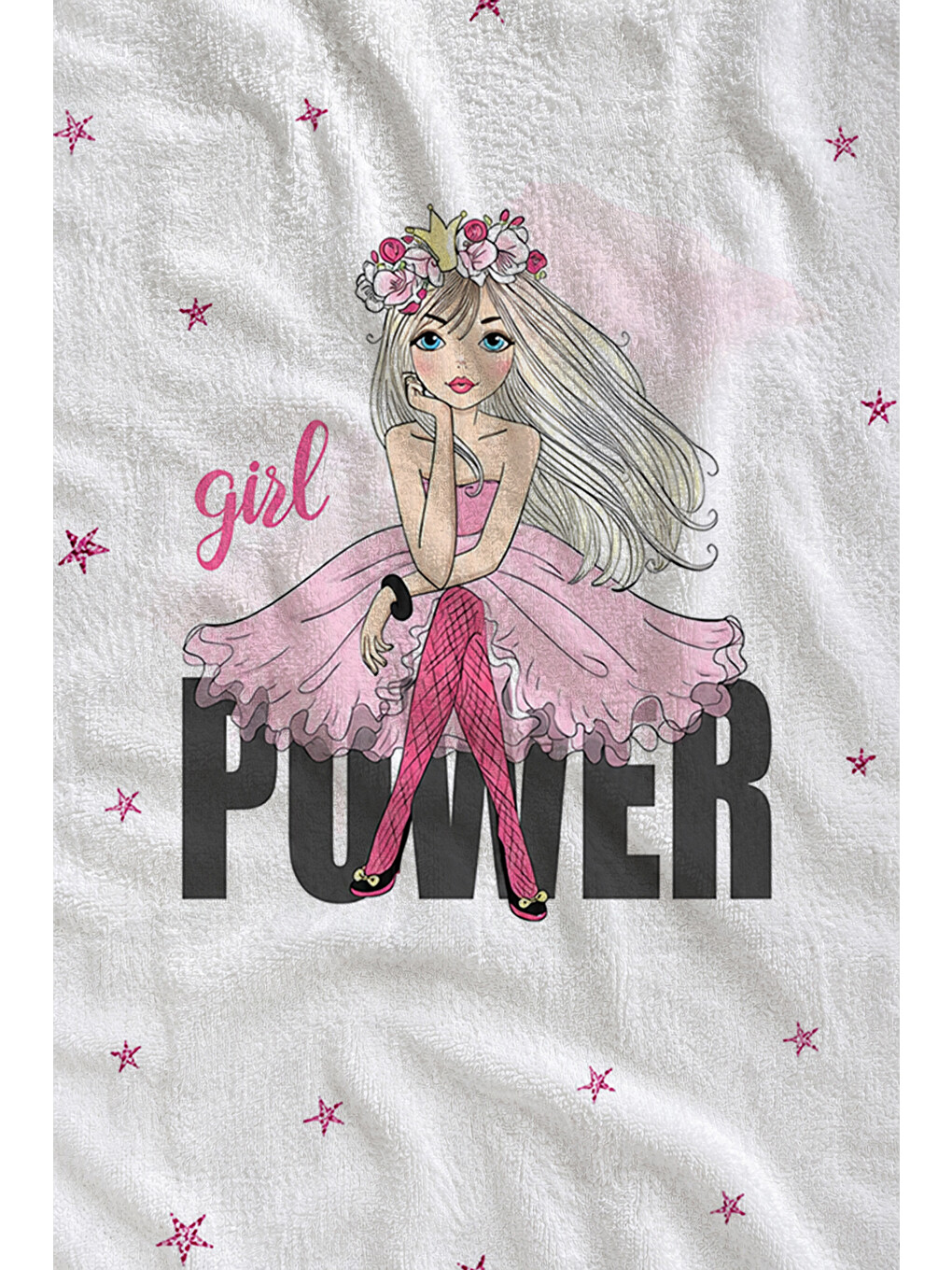 Pembe Pop Art Girl Power Yazılı Kız Figürlü Desenli 70x150 Plaj Havlusu - Dijital Baskılı Banyo Havlusu-2