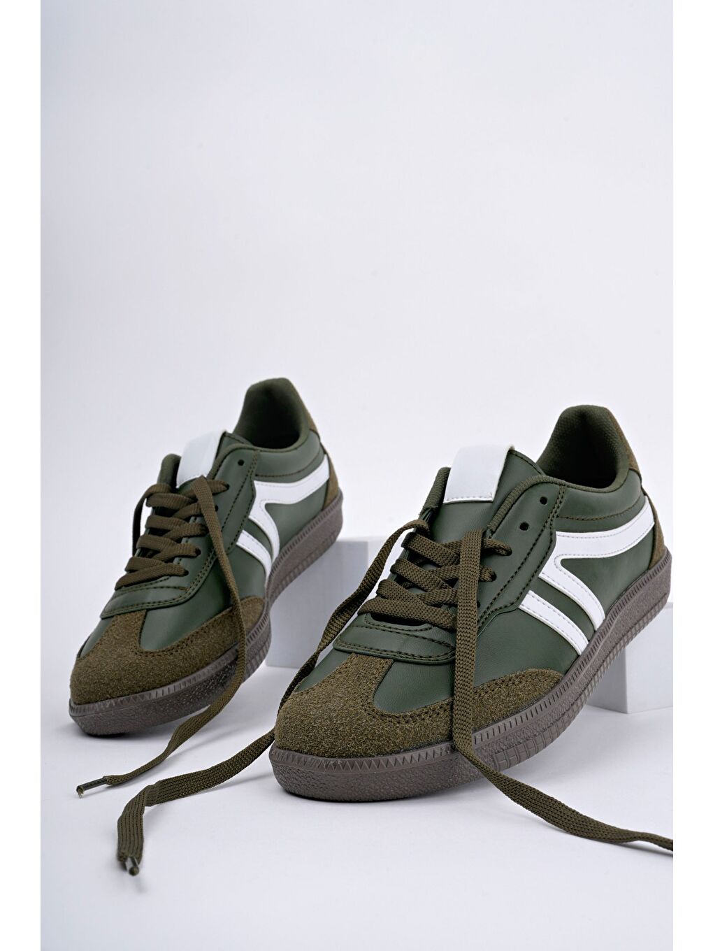 Haki GARCİA Unisex Ortopedik Günlük Bağcıklı Yürüyüş Koşu Sneaker Spor Ayakkabı-6