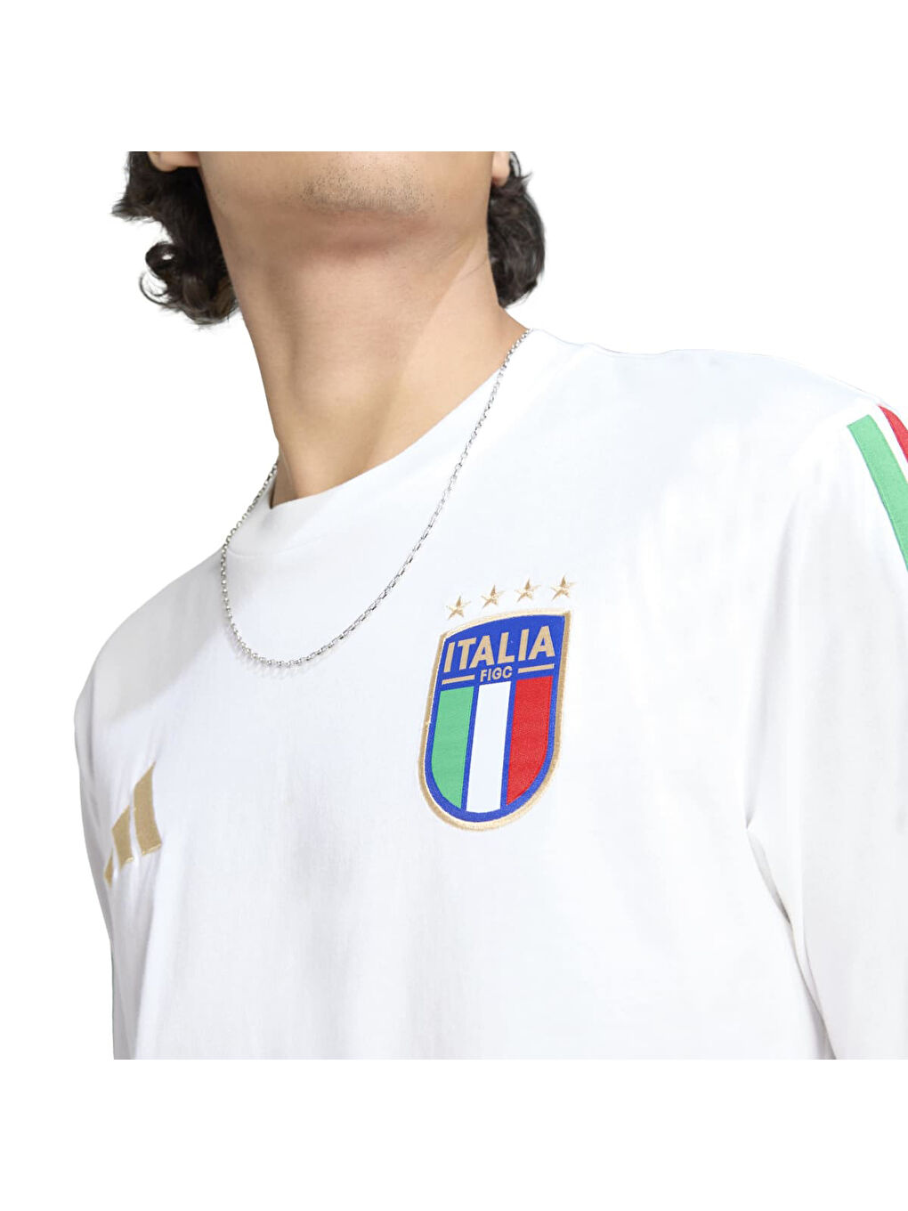 İtalya DNA Erkek Beyaz Yuvarlak Yaka Tişört-2