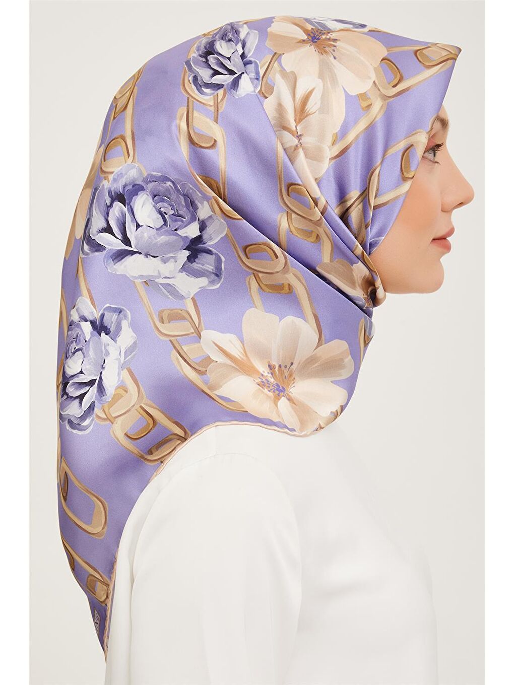 Lila Twill İpek Eşarp 23Ka9034 11-1