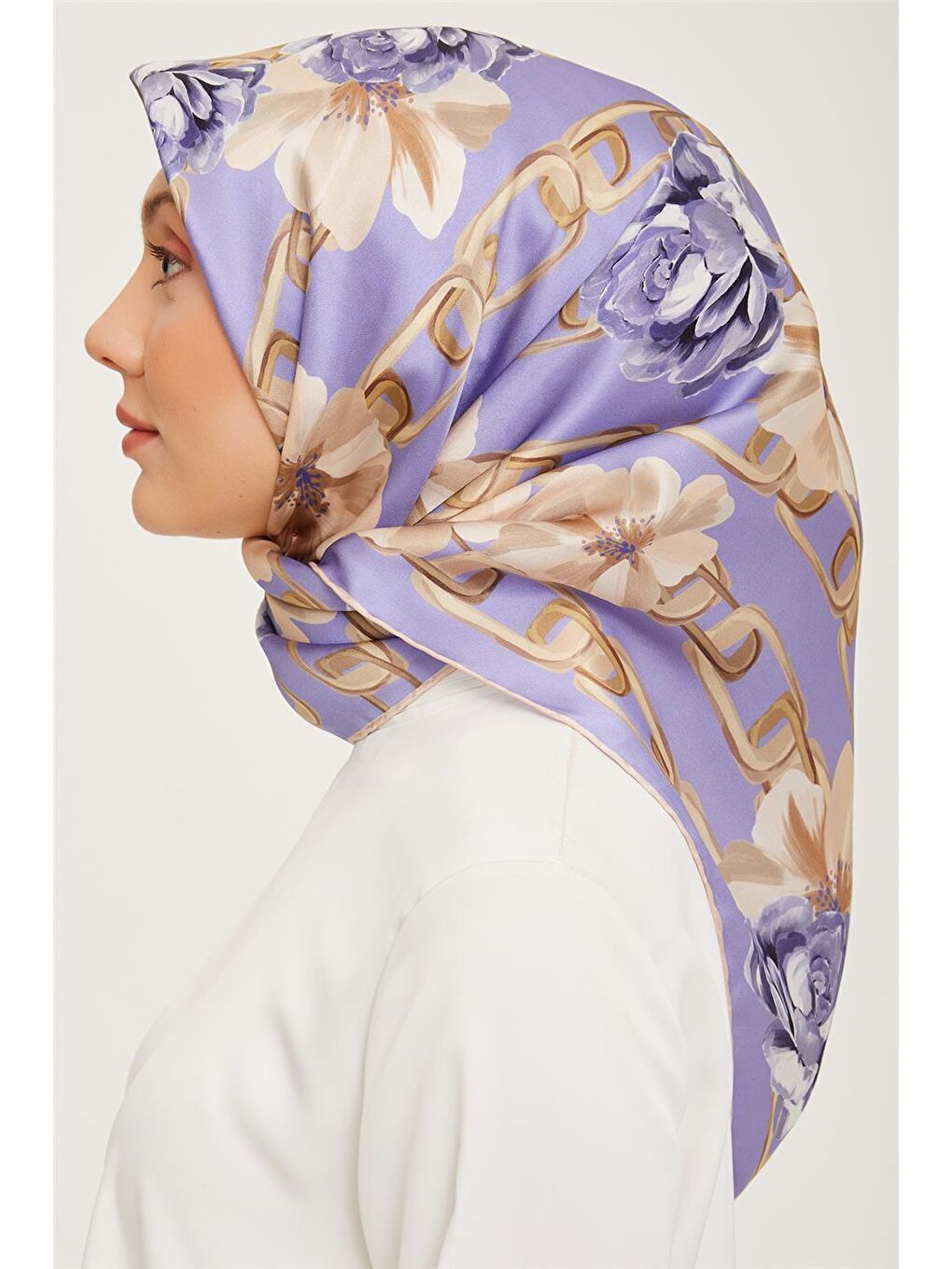 Lila Twill İpek Eşarp 23Ka9034 11-2