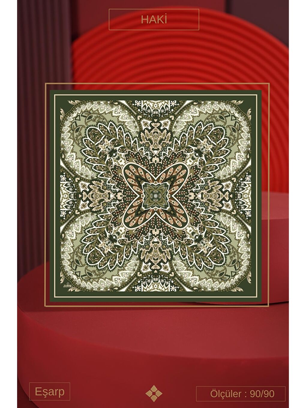 Haki Kadın Capua Soft Eşarp-3