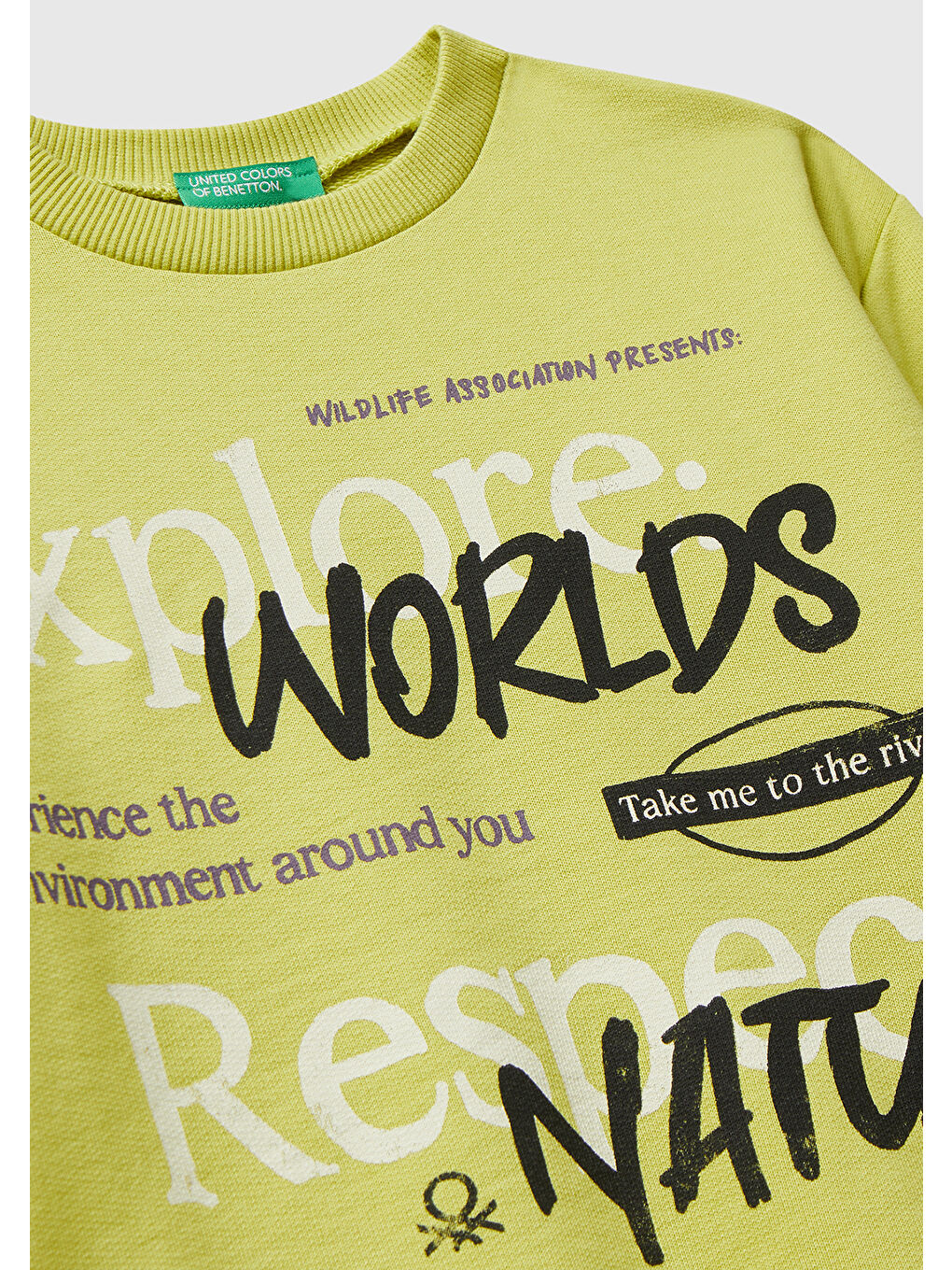 Sarı Erkek Çocuk Hardal Baskı Detaylı Bisiklet Yaka Relaxed Fit Sweatshirt-2