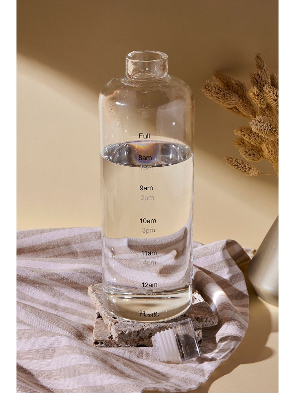 Mercan Borosilikat Cam 1000 Ml Su Şişesi Ve Matara Seffaf Şeffaf