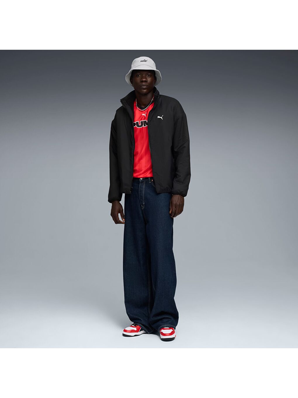 Siyah Erkek Çift Taraflı Sherpa Ceket Mont-1