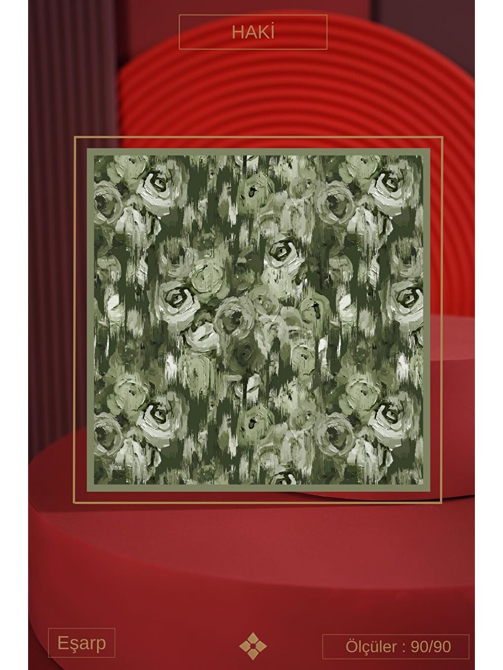 Haki Kadın Millas Soft Eşarp-3