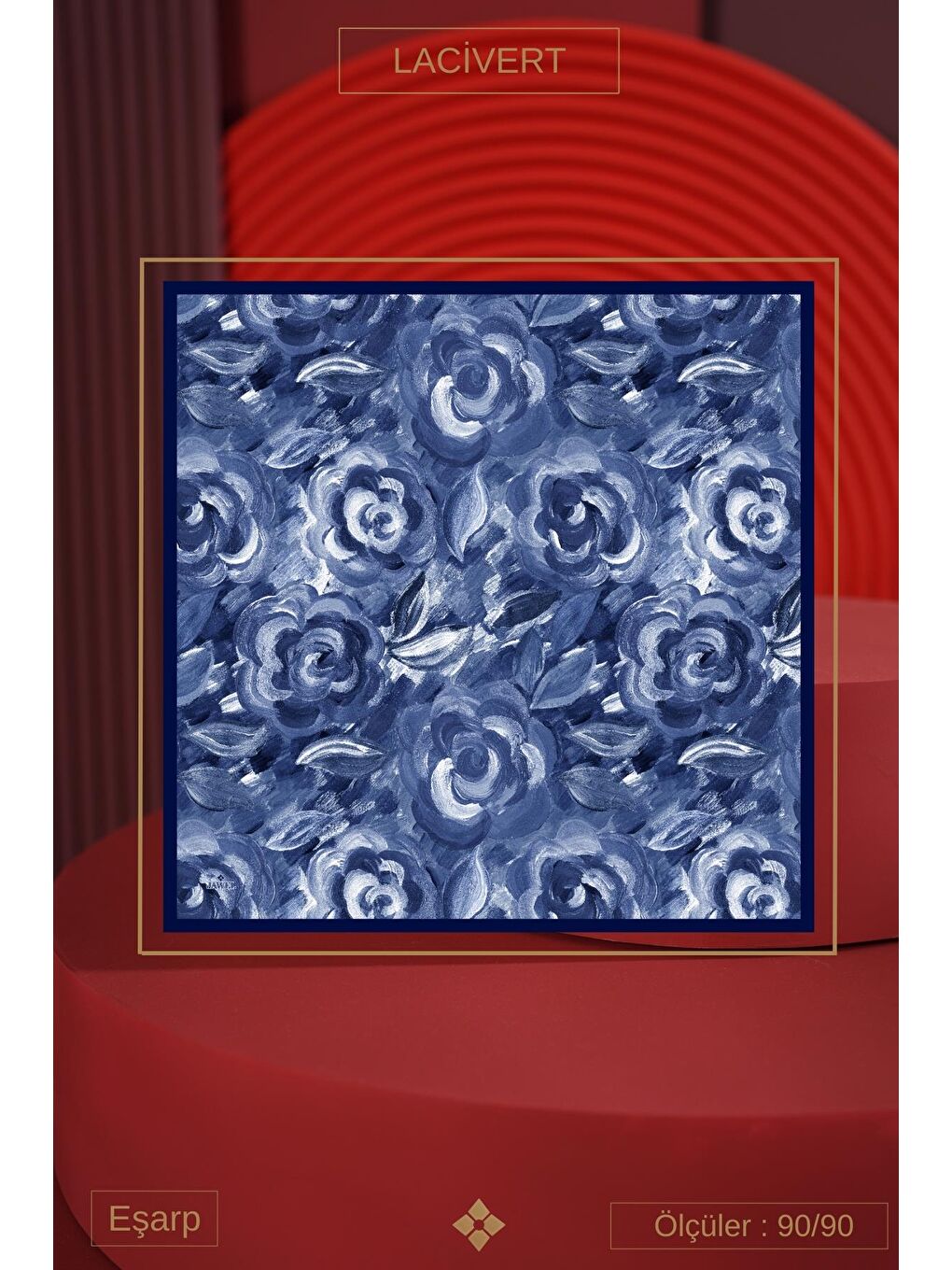 Lacivert Kadın Mirla Soft Eşarp-3