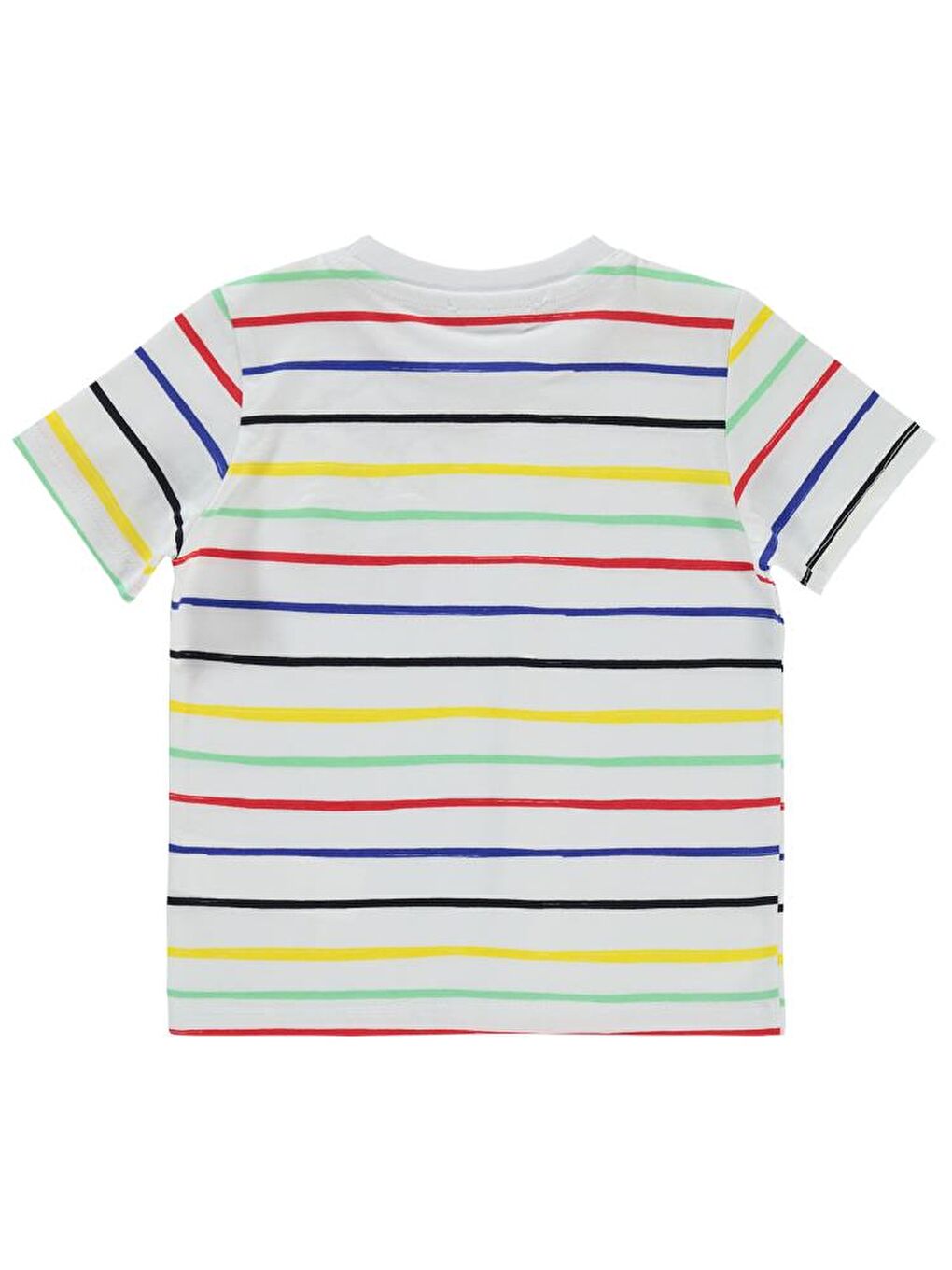 Beyaz Boys Karalama Çizgili Empirme 2-5 Yaş Tişört-1