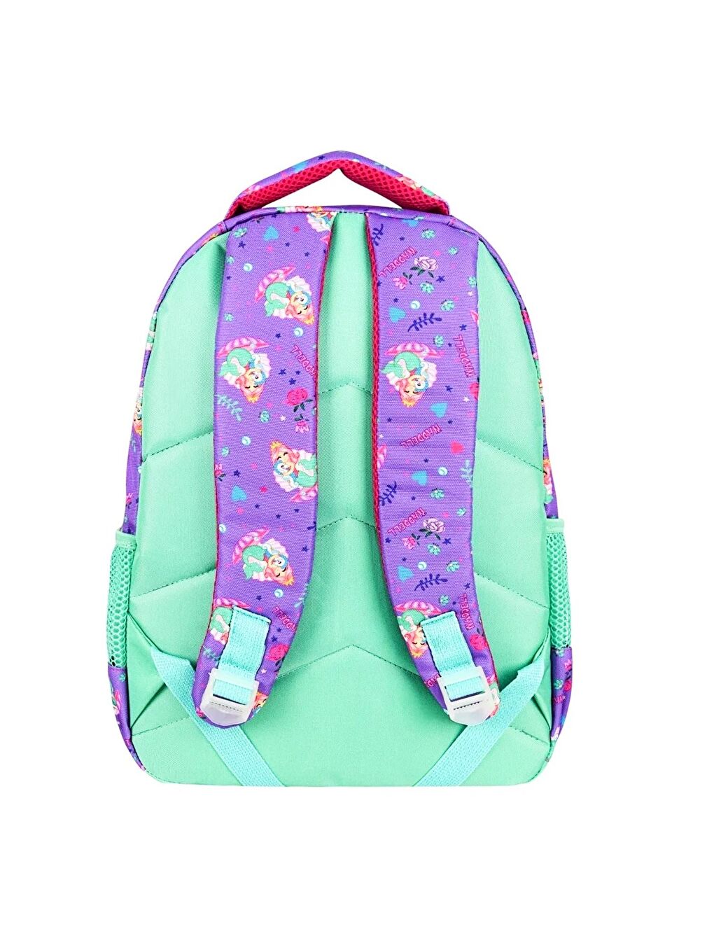 3 Bölmeli İlkokul Çantası ve Beslenme Çantası Deniz Kızı Mor-Yeşil 24204-4