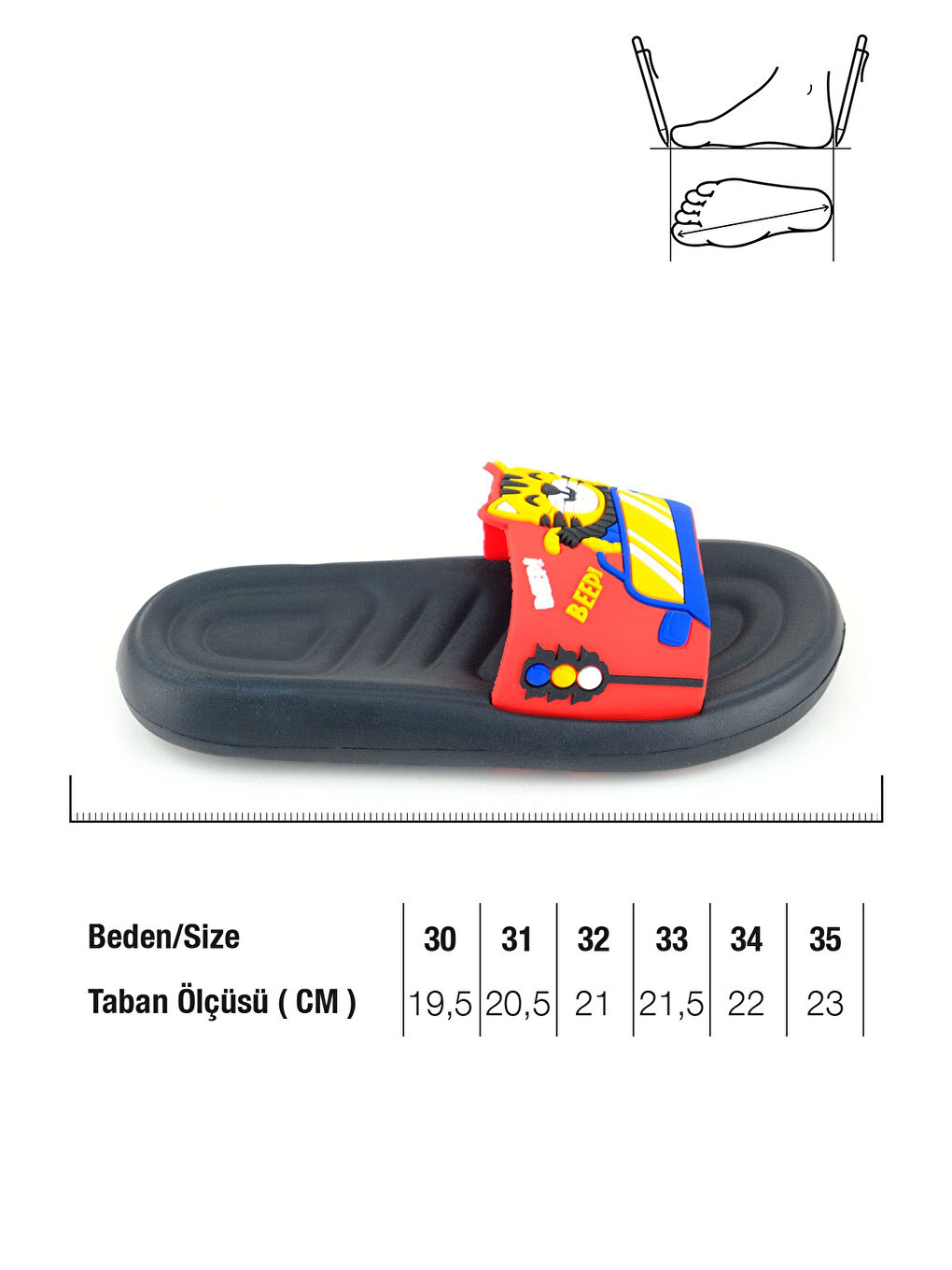 Kırmızı Yazlık Erkek Çocuk Eva Islak Zemine Uygun Banyo Havuz Plaj Terlik-1