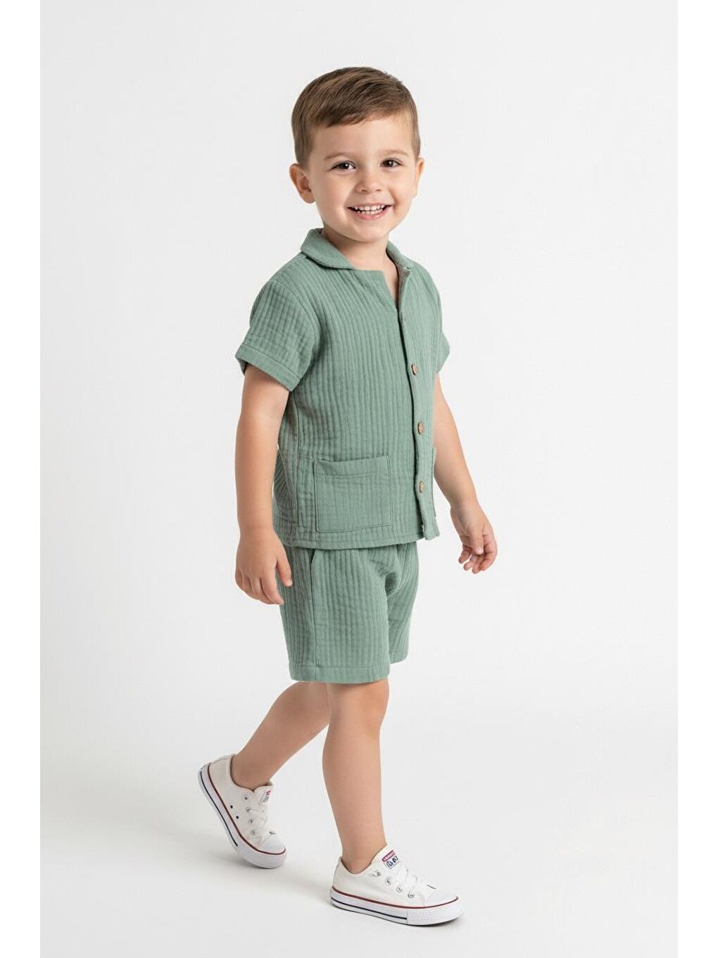 Yeşil Müslin Ceketli Takım-2