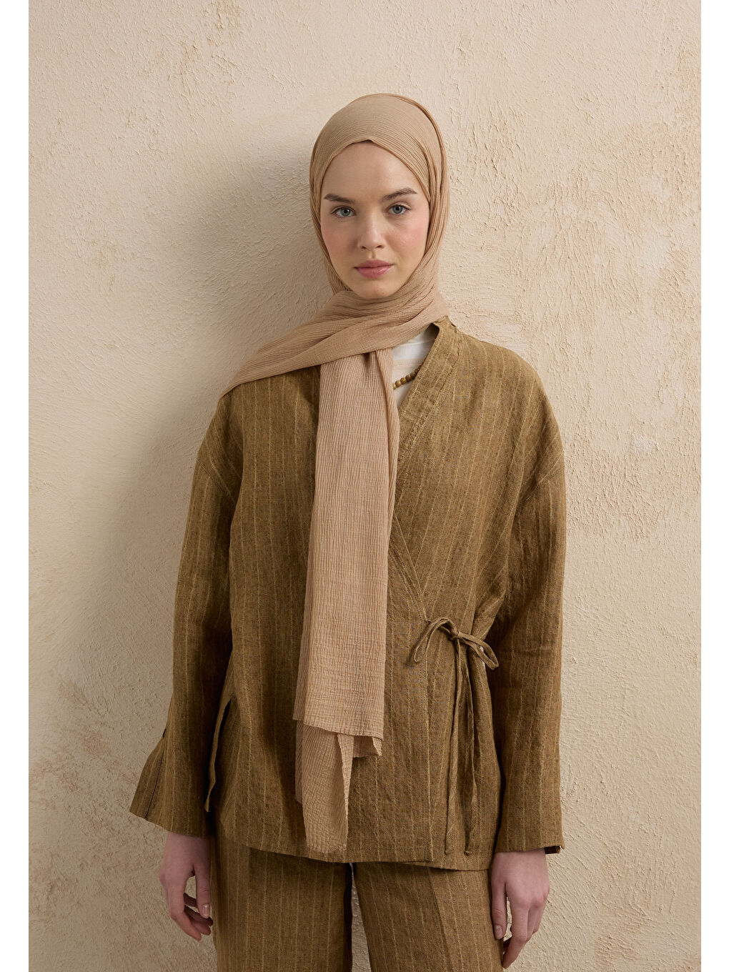 Bej Modal Krinkıl Şal Kum-3