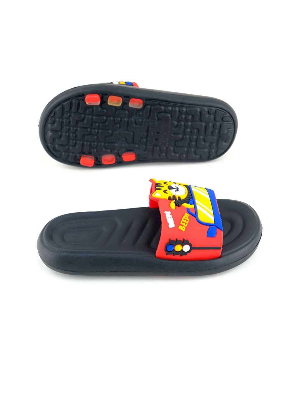 Kırmızı Yazlık Erkek Çocuk Eva Islak Zemine Uygun Banyo Havuz Plaj Terlik-4
