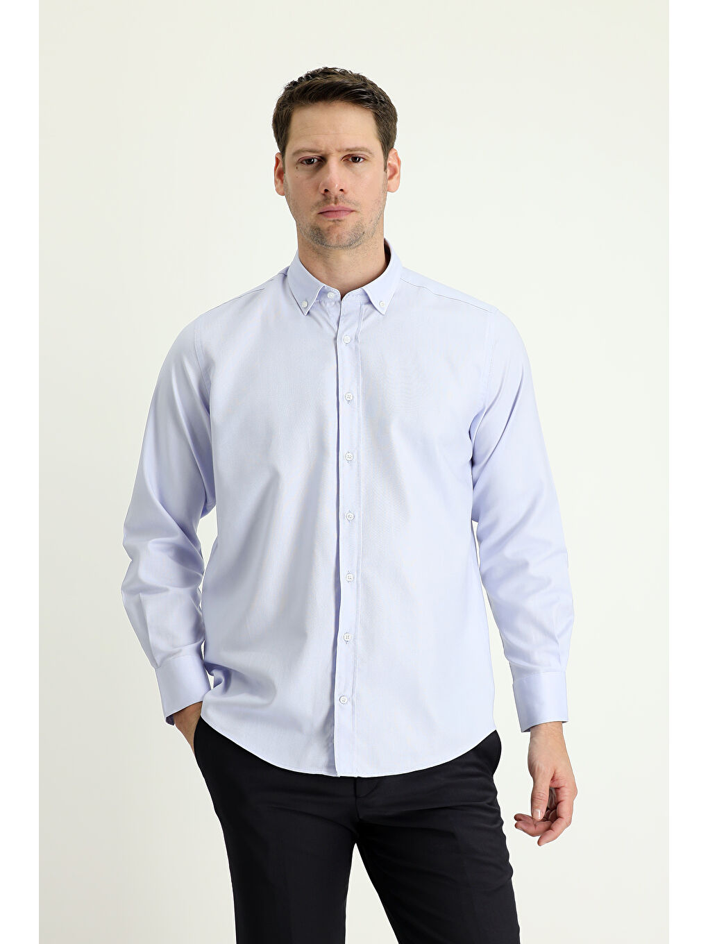 Mavi Uzun Kol Regular Fit Oxford Pamuk Gömlek-1