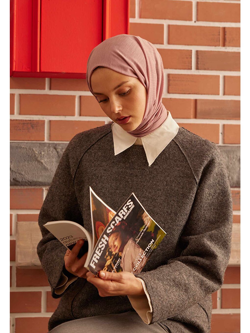 Cozy Pamuk Şal Gül Pembe