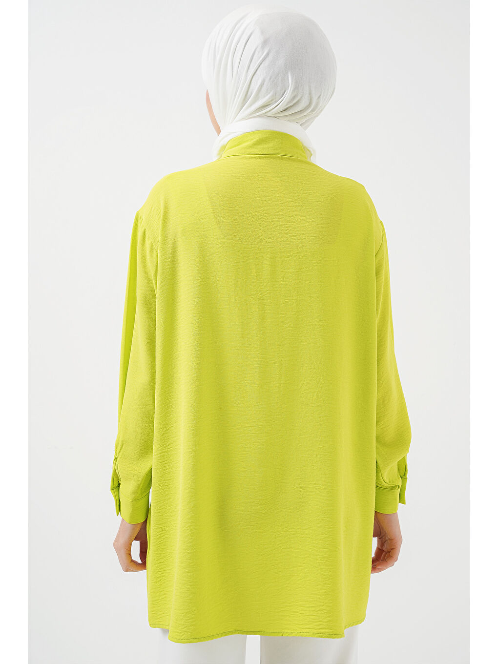 Kadın Uzun Gömlek Tunik 5945 - E.Yeşil-4