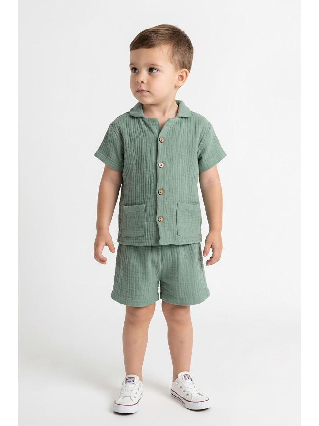 Yeşil Müslin Ceketli Takım-4