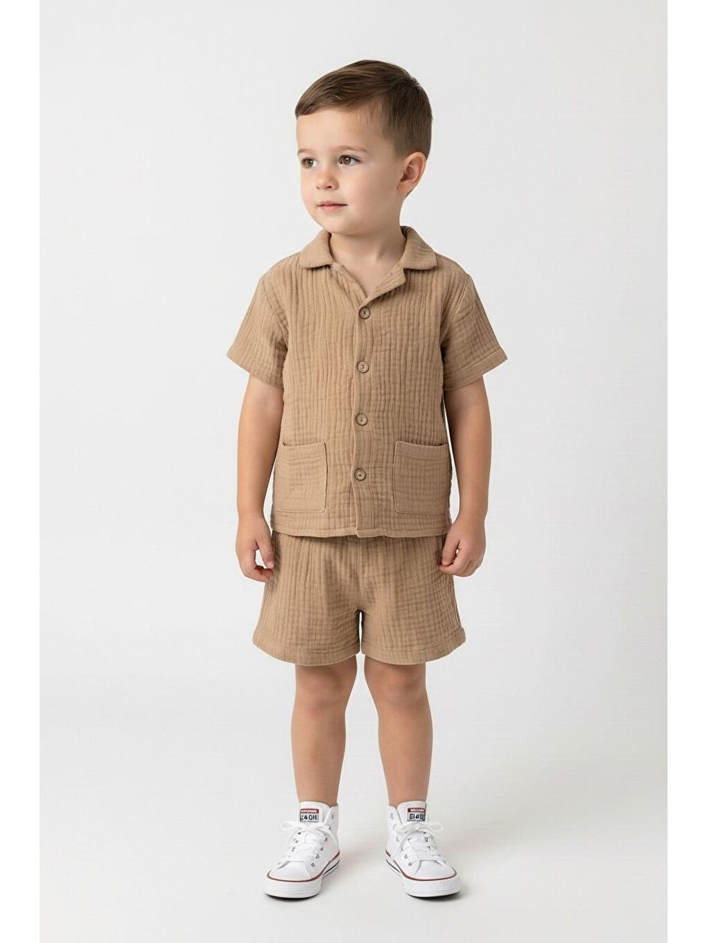Kahverengi Müslin Ceketli Takım-4