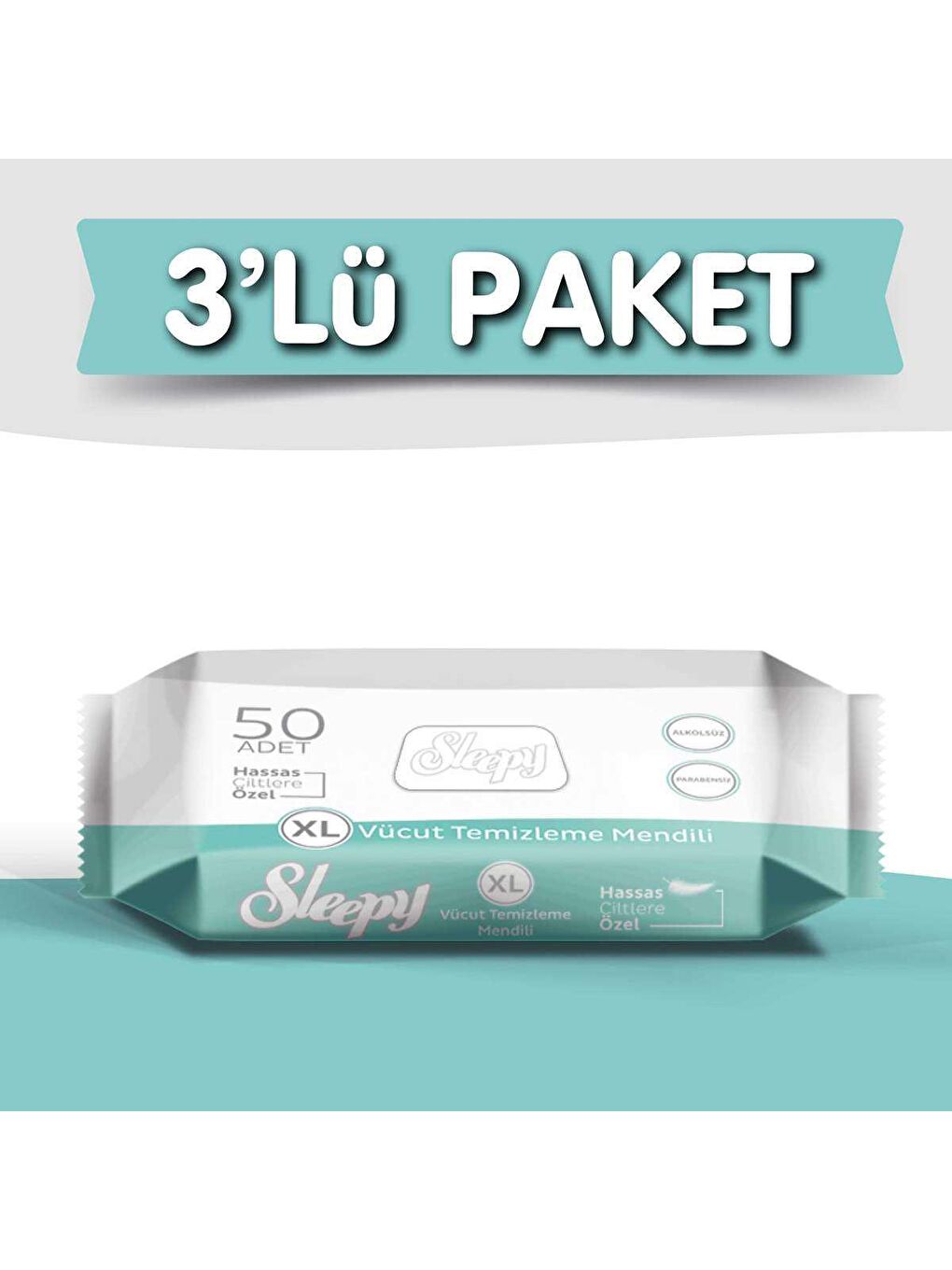 Sleepy Beyaz 3'lü Paket Vücut Temizleme 50 Adet 50x3 (150 Adet)