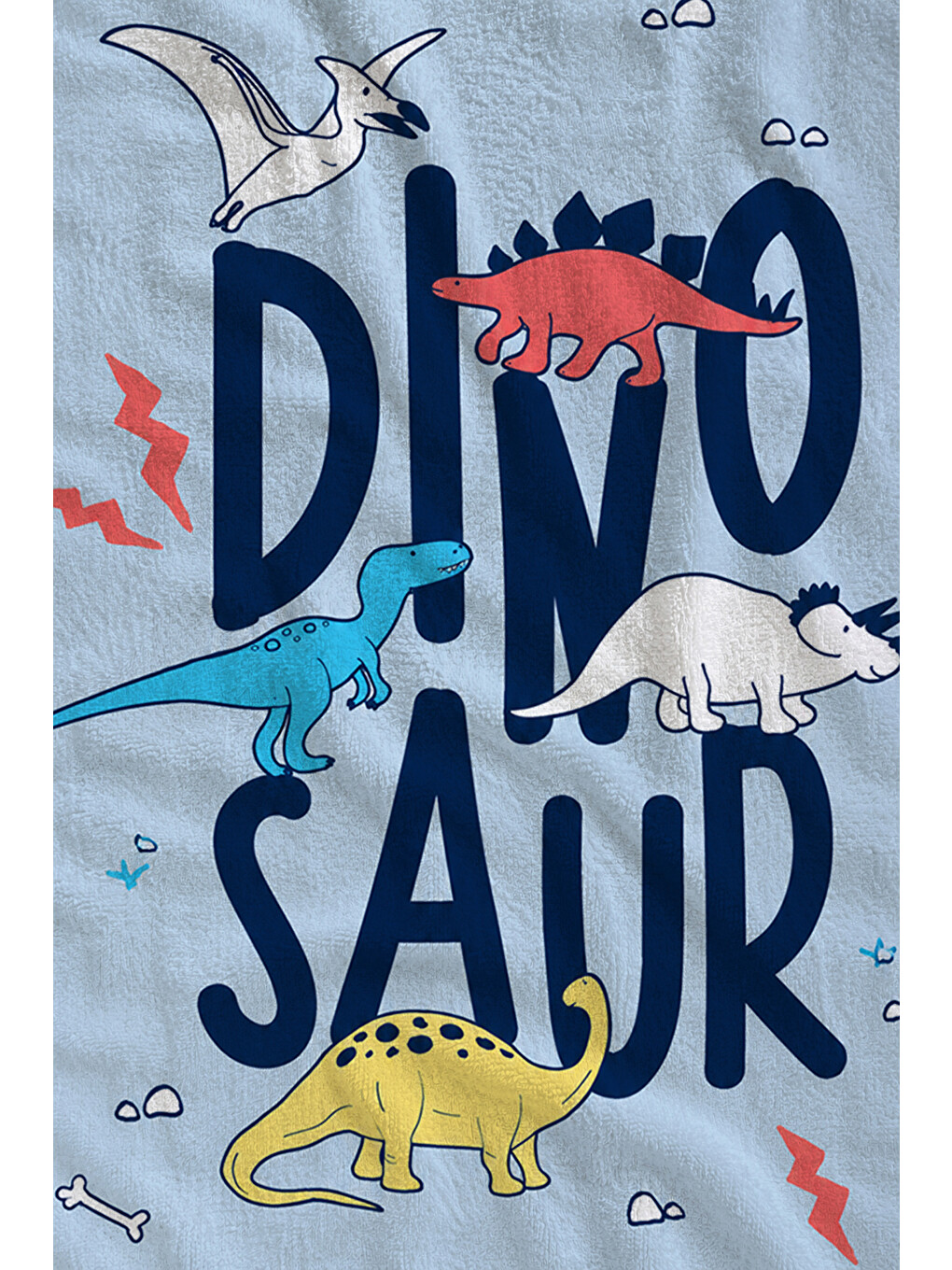Yeşil Sevimli Dino Saur Yazılı Dinozor Desenli 70x150 Plaj Havlusu - Dijital Baskılı Solmaz Banyo Havlusu-1