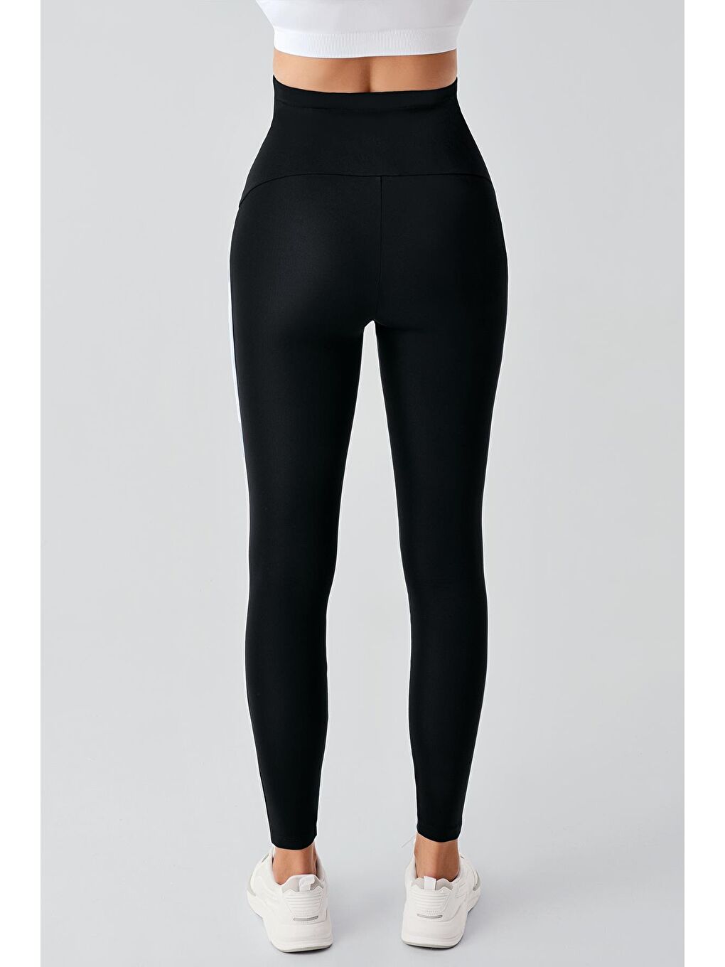 Siyah Biyeli Yüksek Bel Esnek Toparlayıcı Hamile Tayt T24-4