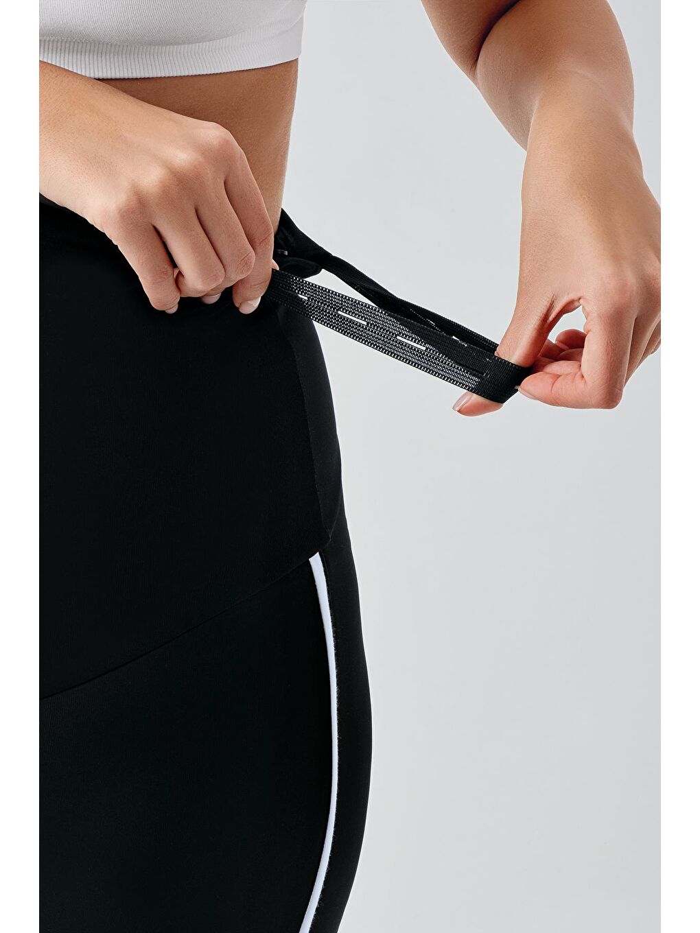 Siyah Biyeli Yüksek Bel Esnek Toparlayıcı Hamile Tayt T24-5