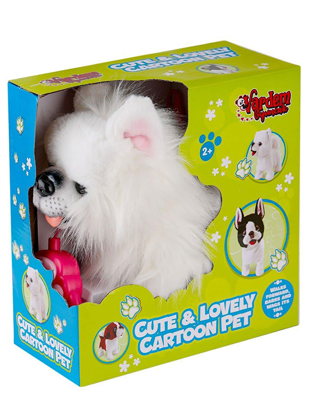 Pelüş Tasmalı Yürüyen Fino Beyaz