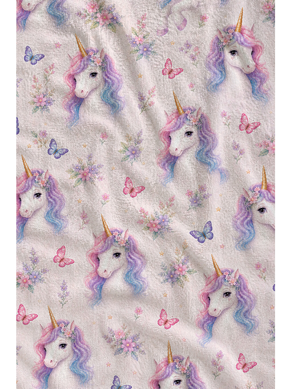 Pembe Pastel Masalsı At Renk Kemeri Ve Yıldız Desenli 70x150 Plaj Havlusu - Dijital Baskılı Banyo Havlusu-2