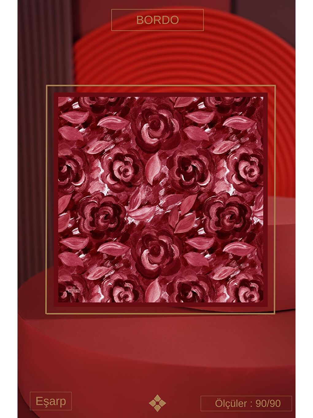 Bordo Kadın Mirla Soft Eşarp-3