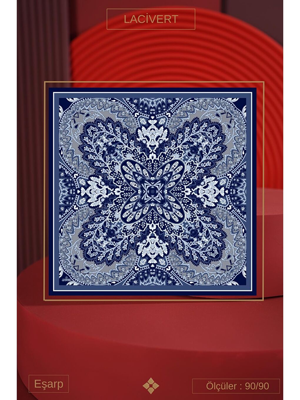 Lacivert Kadın Capua Soft Eşarp-3