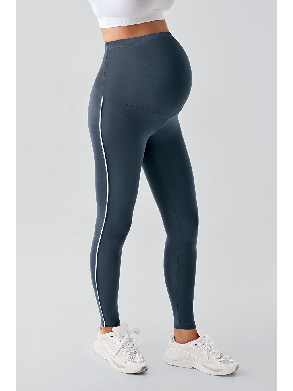 Antrasit Biyeli Yüksek Bel Esnek Toparlayıcı Hamile Tayt T24-3