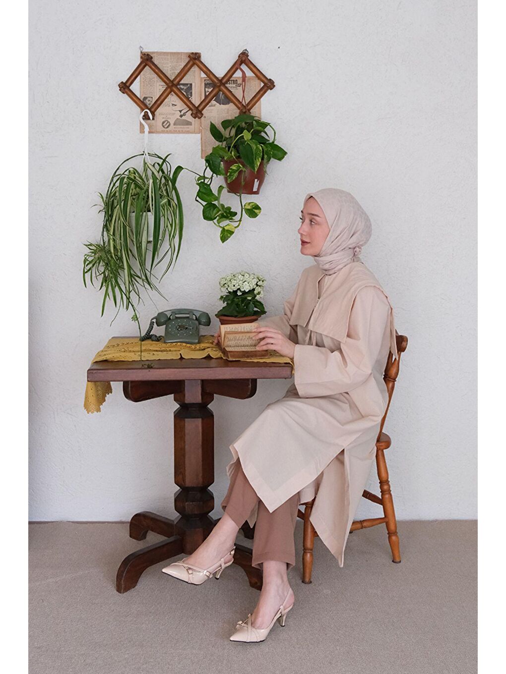 Ekru Krem Bahriye Yaka Tunik-2