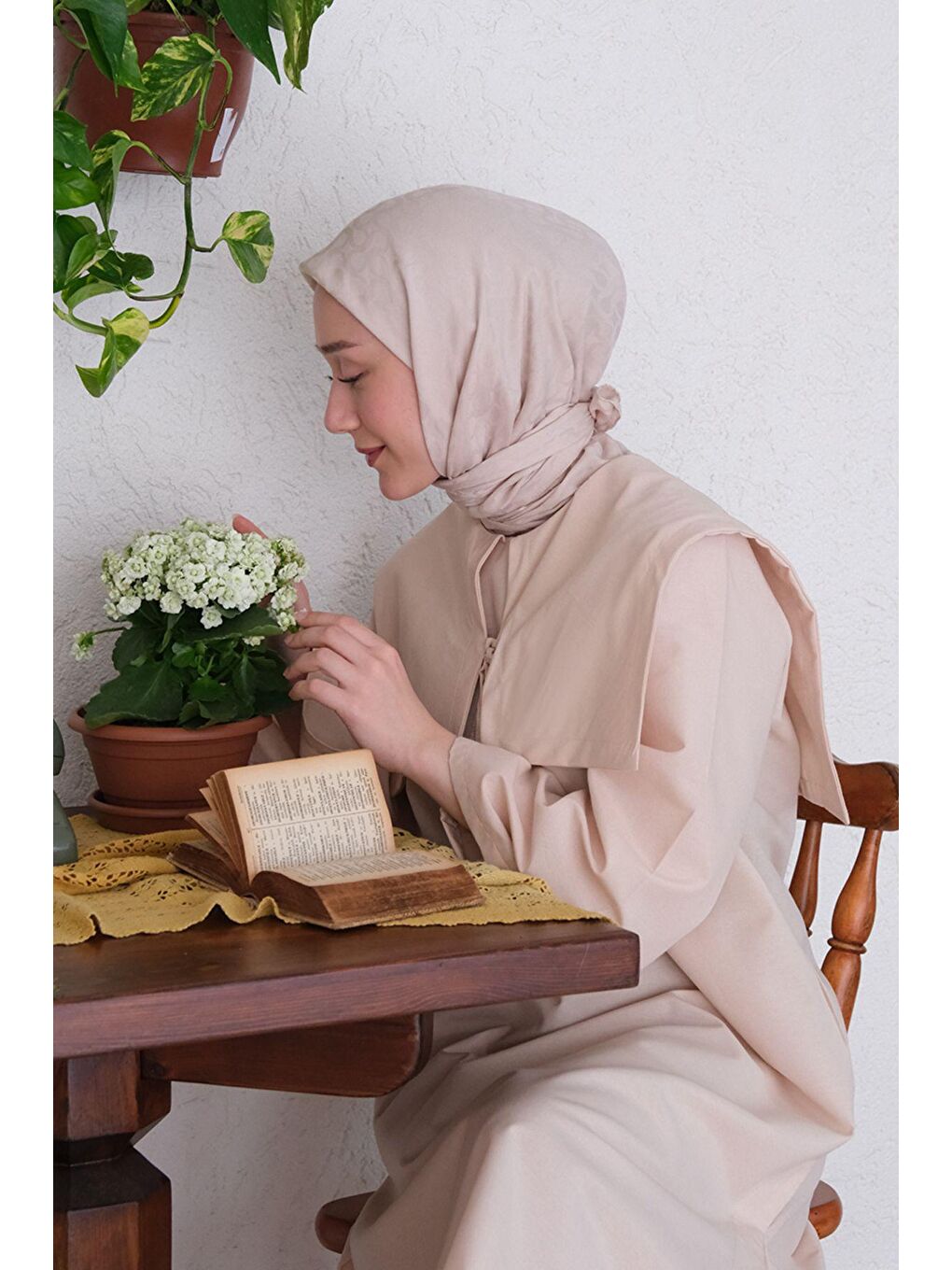 Ekru Krem Bahriye Yaka Tunik-3