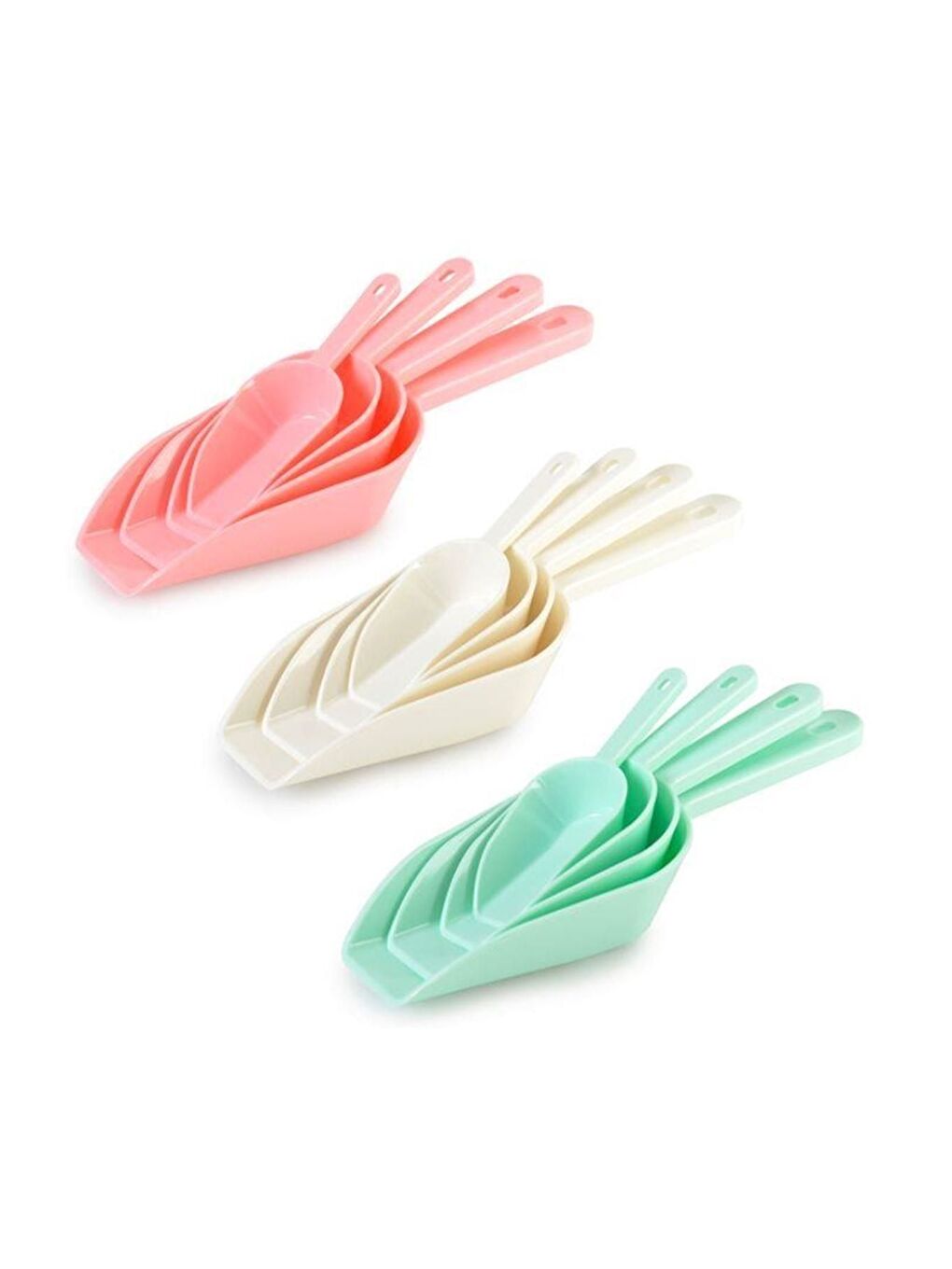 Karışık 4 Adet Renkli Erzak Küreği Ölçü Kaşığı-2
