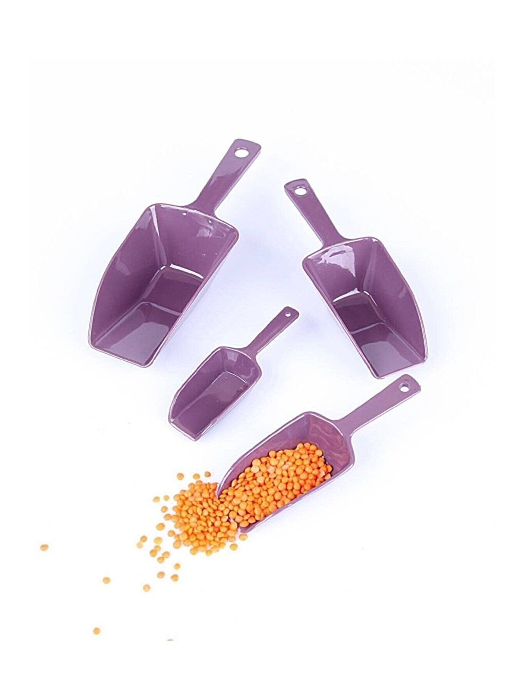 Karışık 4 Adet Renkli Erzak Küreği Ölçü Kaşığı-3