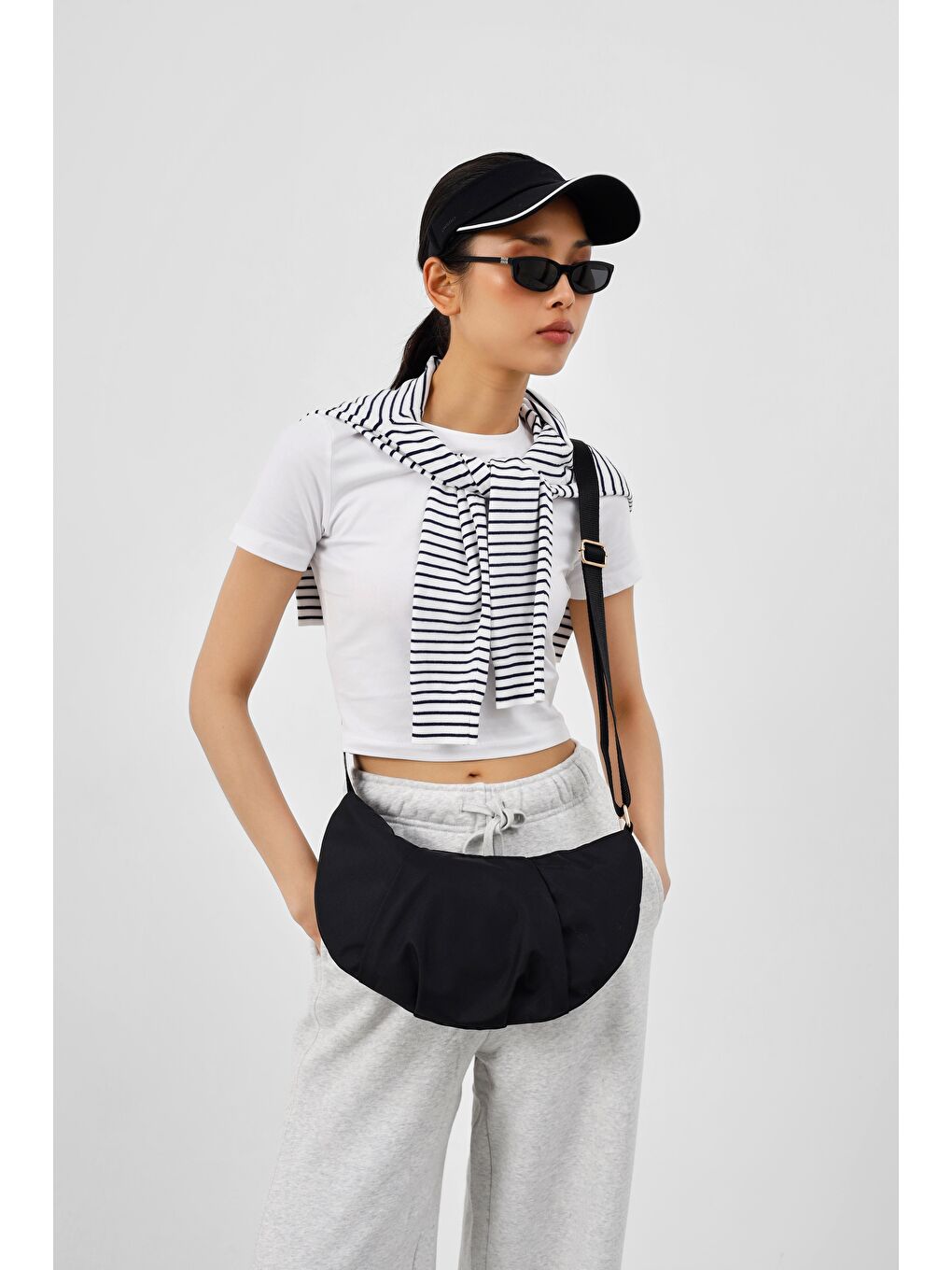 Carpe Teknik Kumaş Spor Omuz Çantası Siyah-1