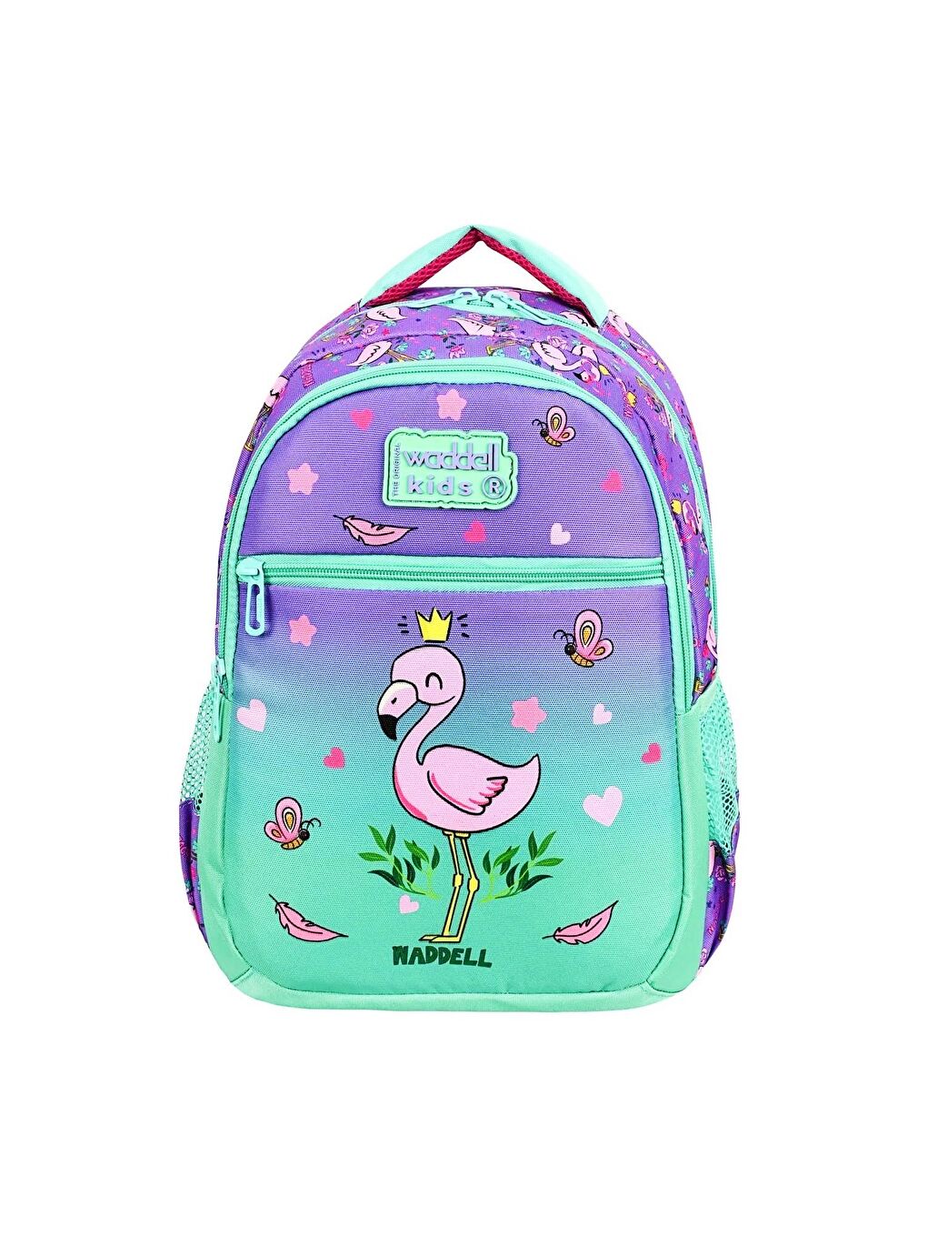 3 Bölmeli İlkokul Çantası ve Beslenme Çantası Flamingo Lila-Su Yeşili 24302-2