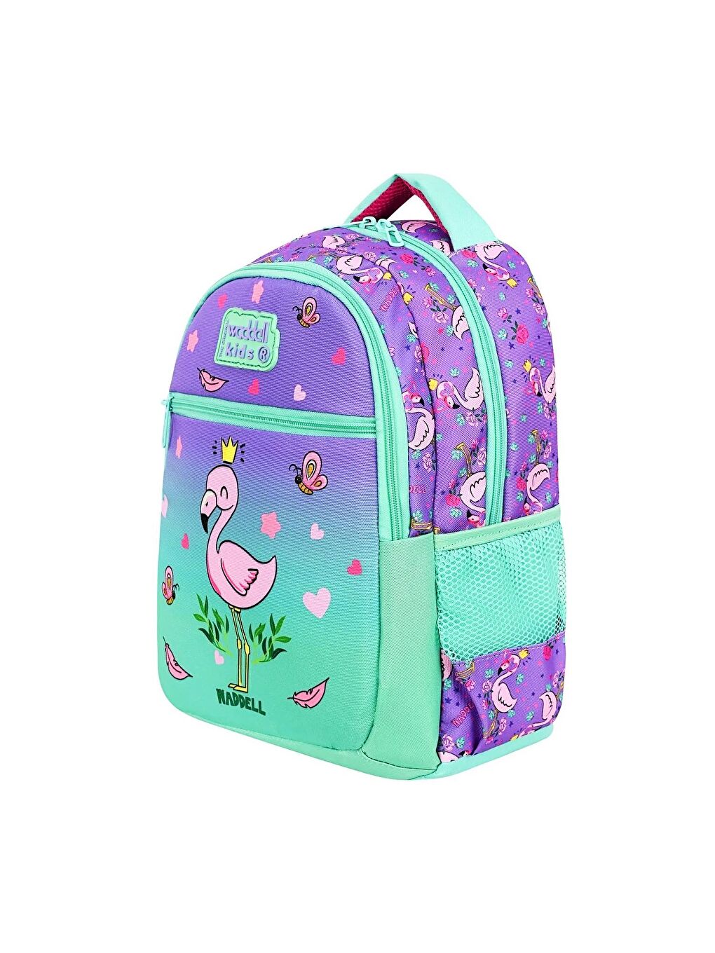 3 Bölmeli İlkokul Çantası ve Beslenme Çantası Flamingo Lila-Su Yeşili 24302-3