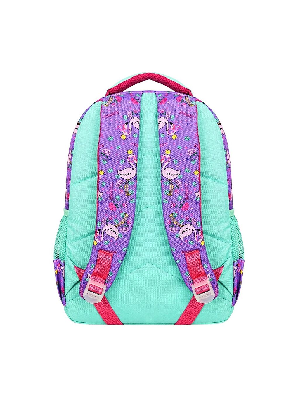 3 Bölmeli İlkokul Çantası ve Beslenme Çantası Flamingo Lila-Su Yeşili 24302-4